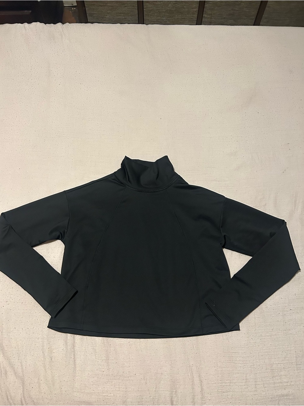 Athleta Black Mock Neck Long Sleeve Top size XS